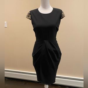 Guess embellished sleeve faux wrap dress